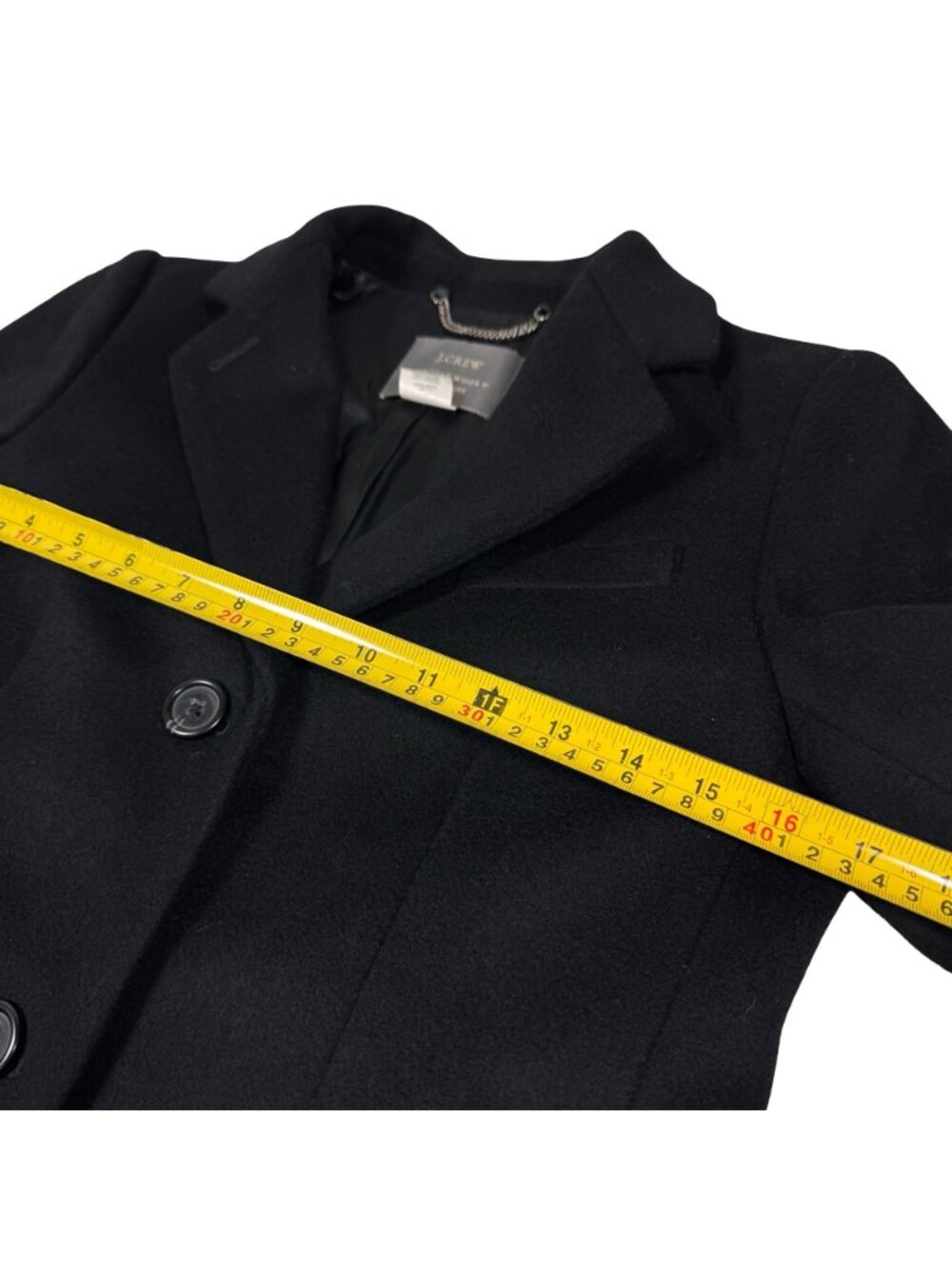 J.Crew Nello Gori Italian Wool Black Pea Coat 2 Thinsulate Minimalist Preppy - Picture 9 of 14
